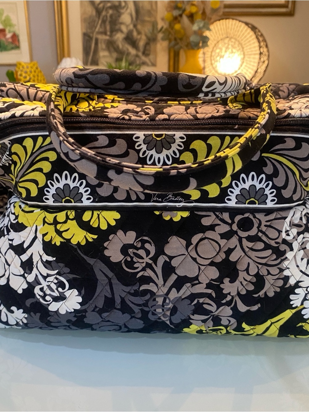 Vera Bradley Quilted Travel Duffel Bag in Retired "Baroque" Pattern